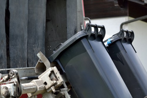 Professional garage clearance team at work